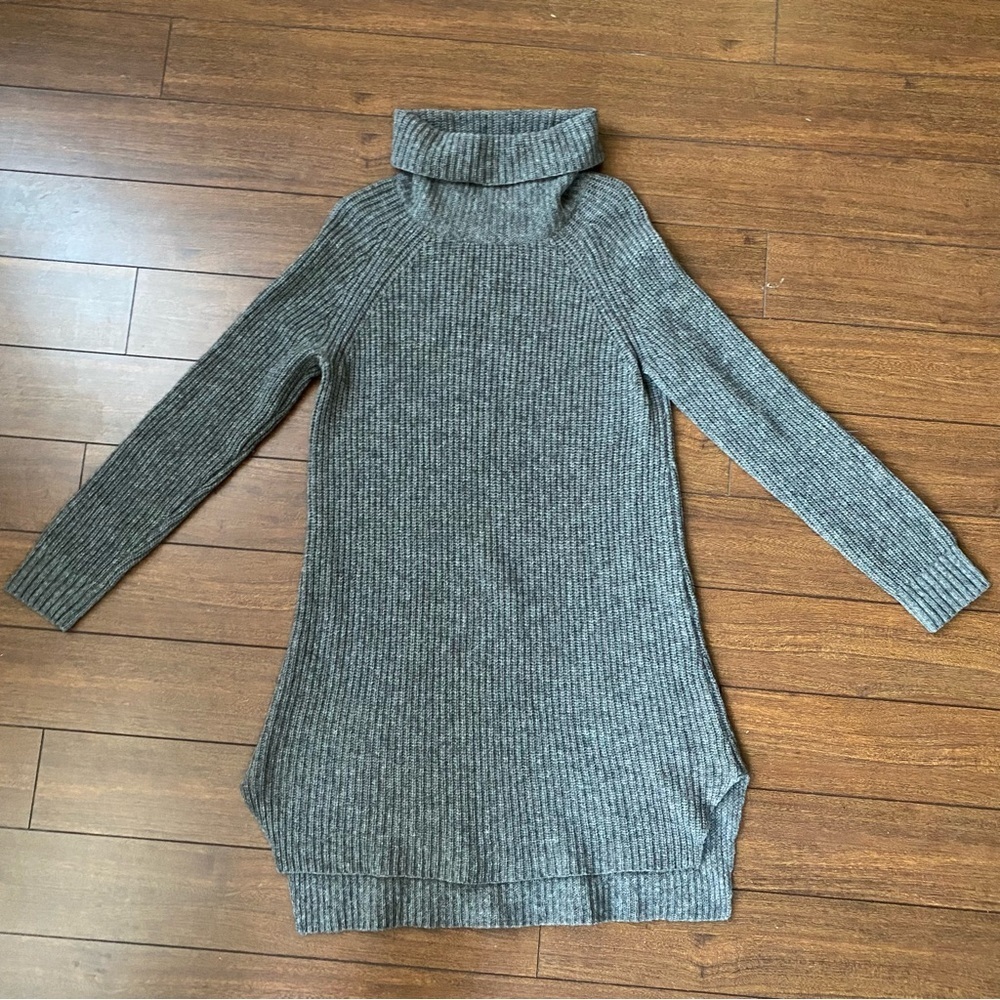 Eileen Fisher Yak & Merino Wool Blend Turtleneck High-Low Tunic Dress Small